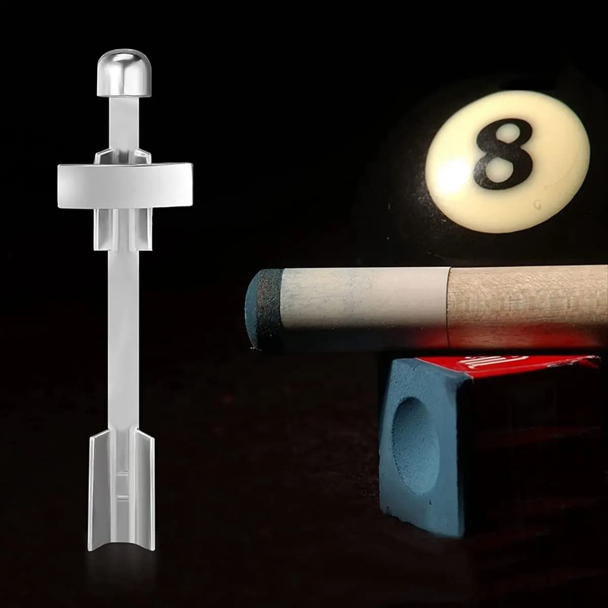 Morsetto per Stecca da Biliardo T22C, Set da 3 Pezzi, Kit di Riparazione in Lega per Punte di Stecche da Biliardo, Accessori per Tavoli da Biliardo