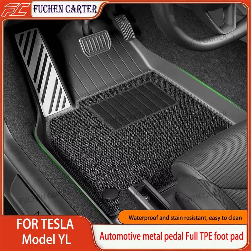 Tappetini per Auto Tesla NUOVO Modello YL 2026, Tappetini Impermeabili Antiscivolo per Quattro Stagioni, Tappetino per Bagagliaio in TPE, Accessori Auto Speciali