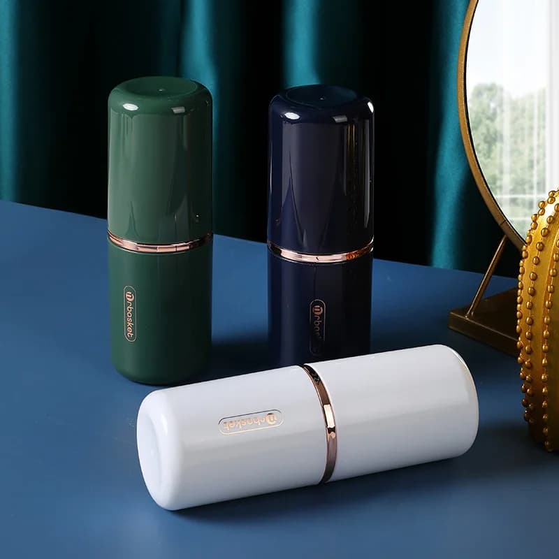 Tazza per spazzolino portatile da viaggio Porta dentifricio da bagno Custodia per scatola Organizzatore Articoli da toeletta da viaggio Tazza per collutorio