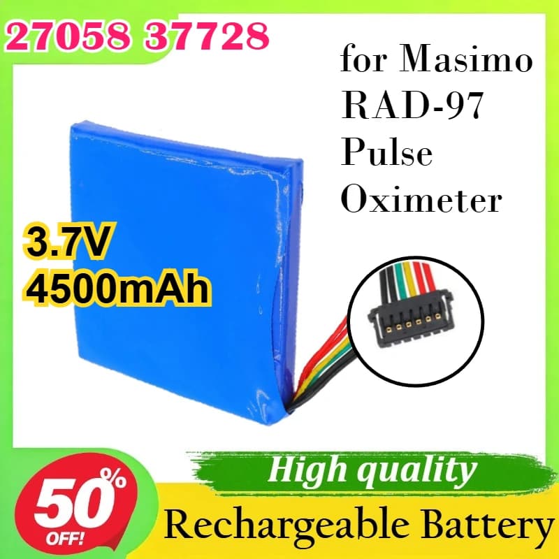Replacement Battery 27058 37728 3.7V 4500mAh for Masimo RAD-97 Pulse Oximeter