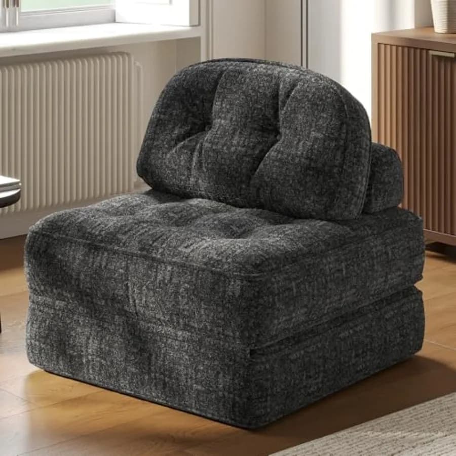 Divano Letto Pieghevole con Cuscino, Piccolo Divano Convertibile Comodo per Adulti, per Casa, Relax e Gaming, Design Moderno e Confortevole
