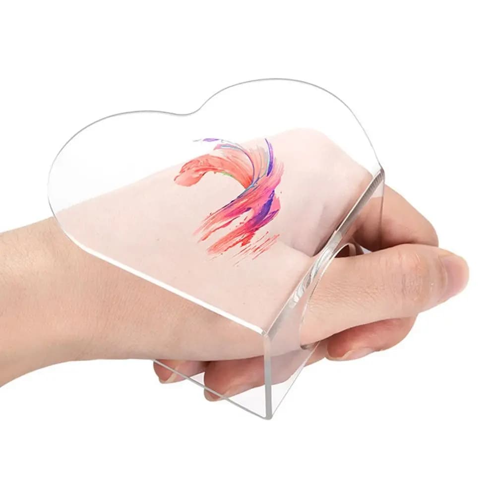 Multi-purpose Acrylic Transparent Palette Reusable Handheld Paint Palette Portable Heart-shaped Foundation Mixing Palette Men