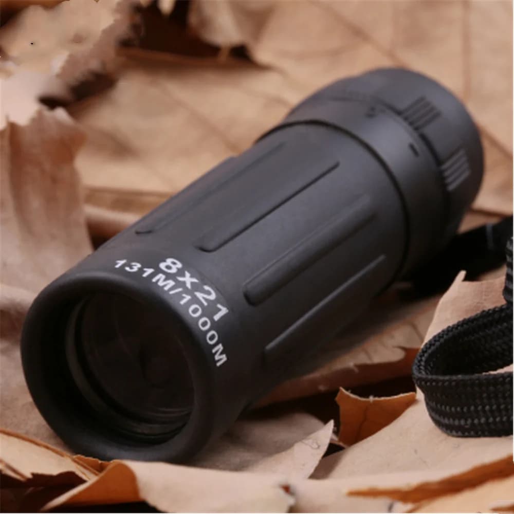 Monocolo Agnicy 8x21mm con Pellicola Rossa, Mini Telescopio Tascabile per Visione Notturna Non a Infrarossi, Pellicola Blu, Portata 108/1000m