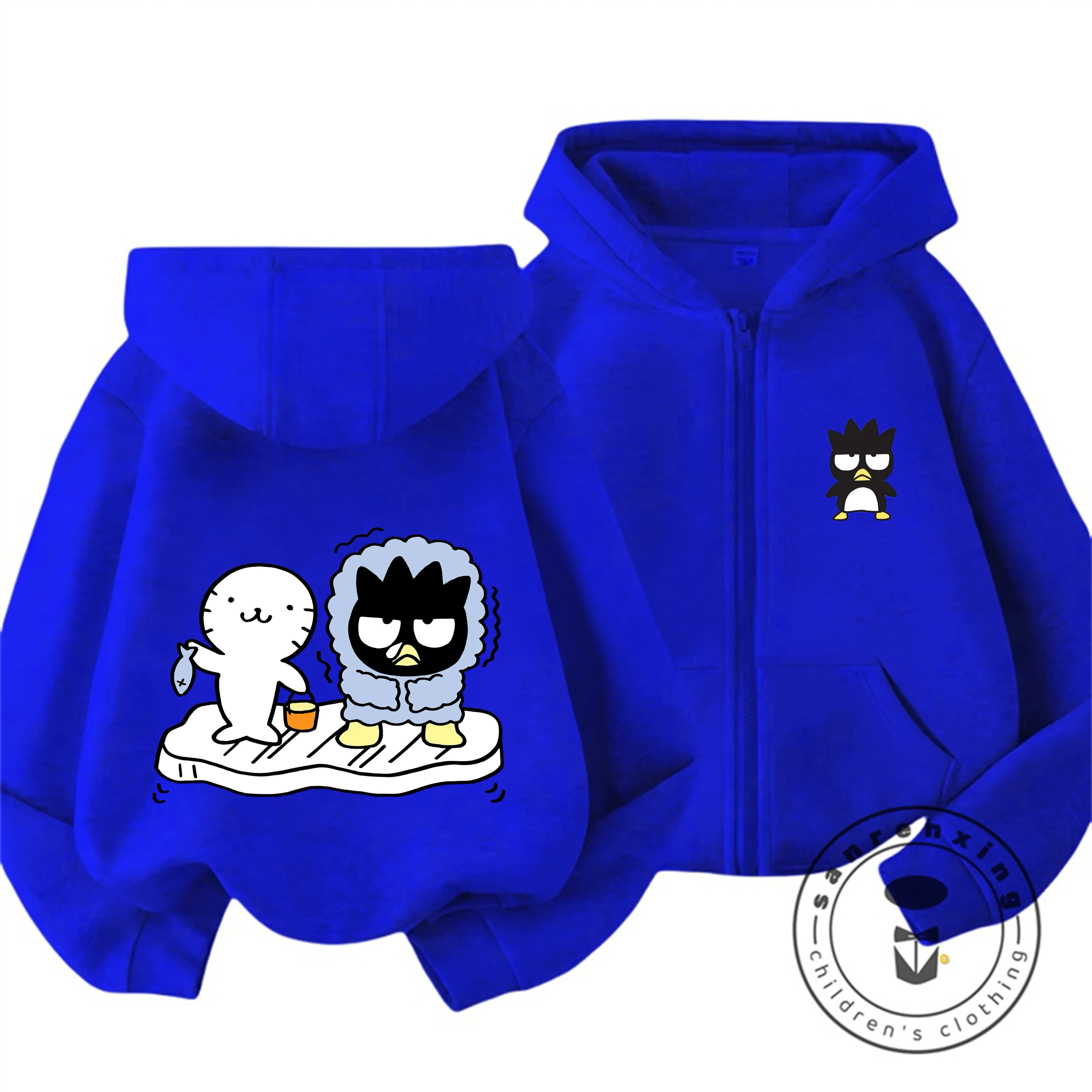 Felpa con cappuccio con cerniera per ragazzi e ragazze, modello BADBADTZ-MARU, carina e kawaii, giacca con cappuccio alla moda per bambini, autunno inverno, 3-14 anni