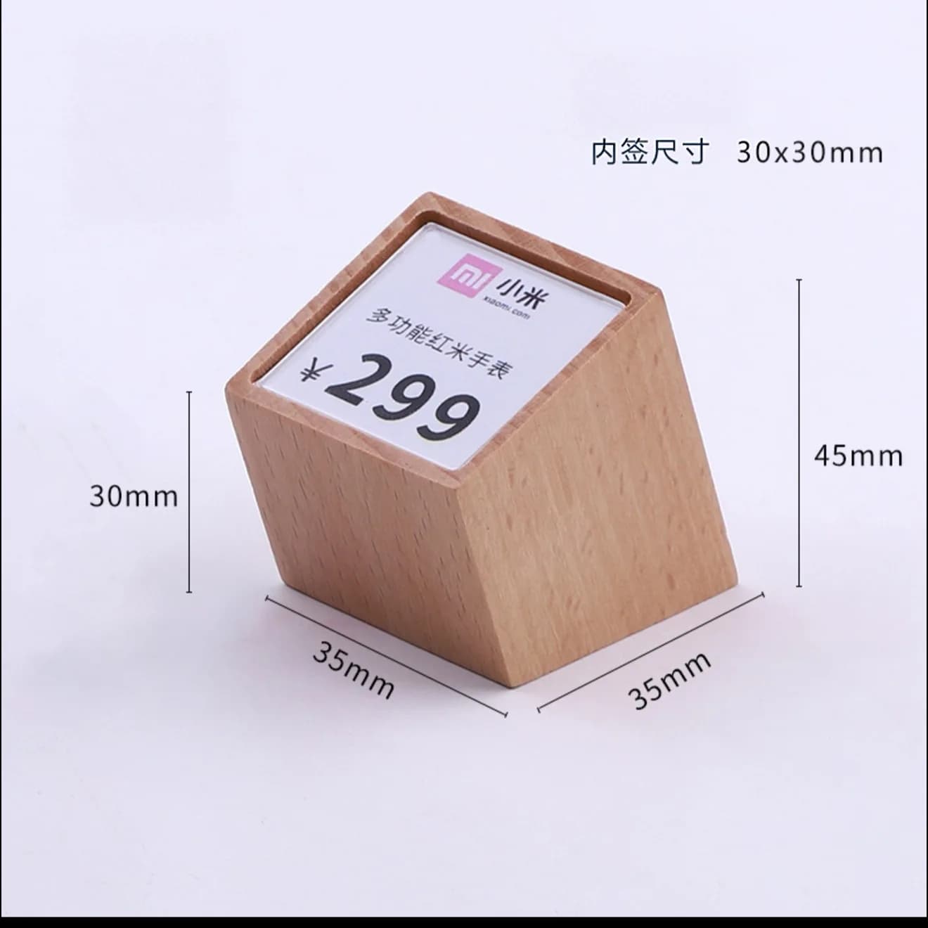 10 Pezzi Espositori in Legno per Prezzi, Piccoli Supporti a Cubo per Etichette, Espositori per Orologi, Anelli, Gioielli, Cartellini Prezzi e Nomi