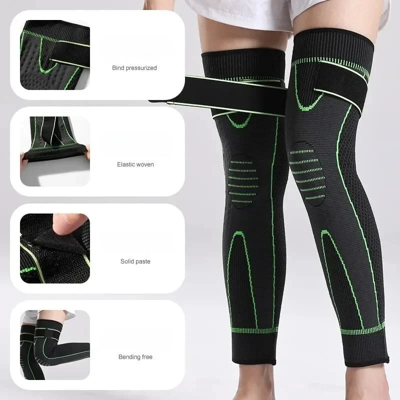 Ginocchiere a compressione Supporto Allunga la striscia Protezione manica sportiva Elastico lungo caldo Ginocchiera Pallavolo Corsa 1 pz
