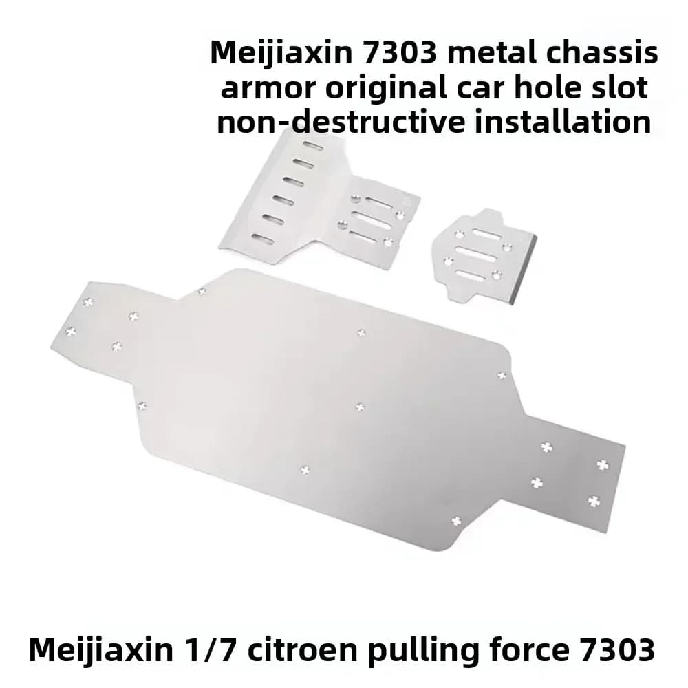Ricambi per Auto RC MJX 7303 1/7, Protezione Anteriore e Posteriore per Auto da Rally, Armatura Metallica per Protezione Inferiore, Armatura Telaio 7303