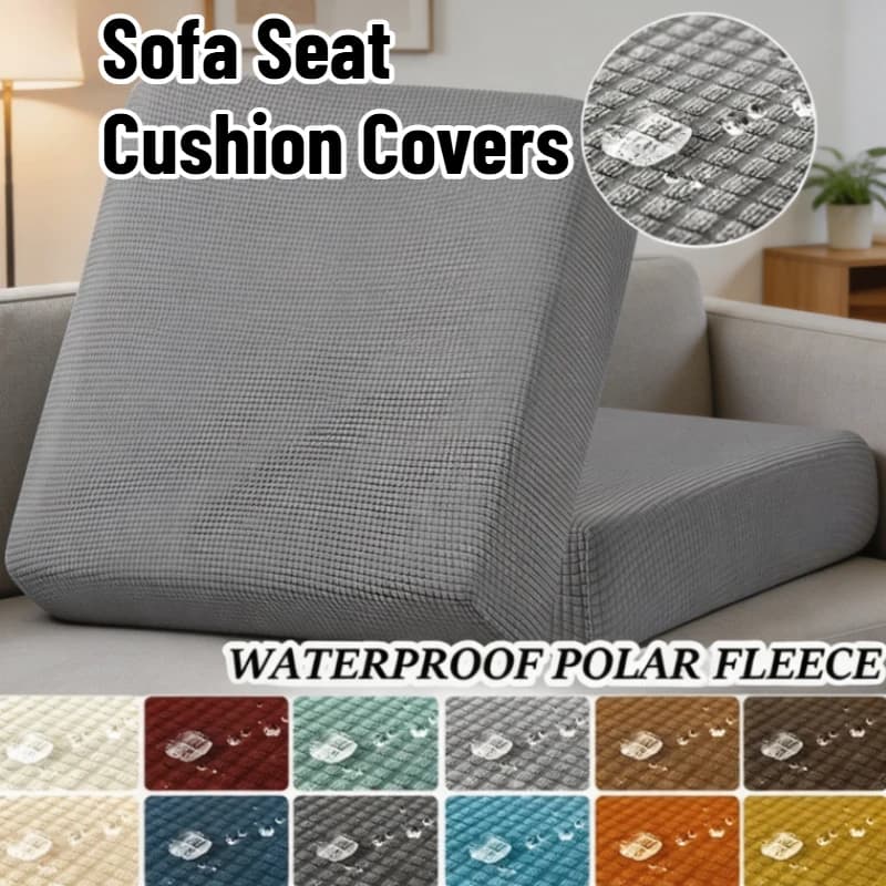 1PC Waterproof Sofa Seat Cushion Covers Polar Fleece Sofa Covers Elastic Removable Couch Cover Pets Kids Furniture Protector