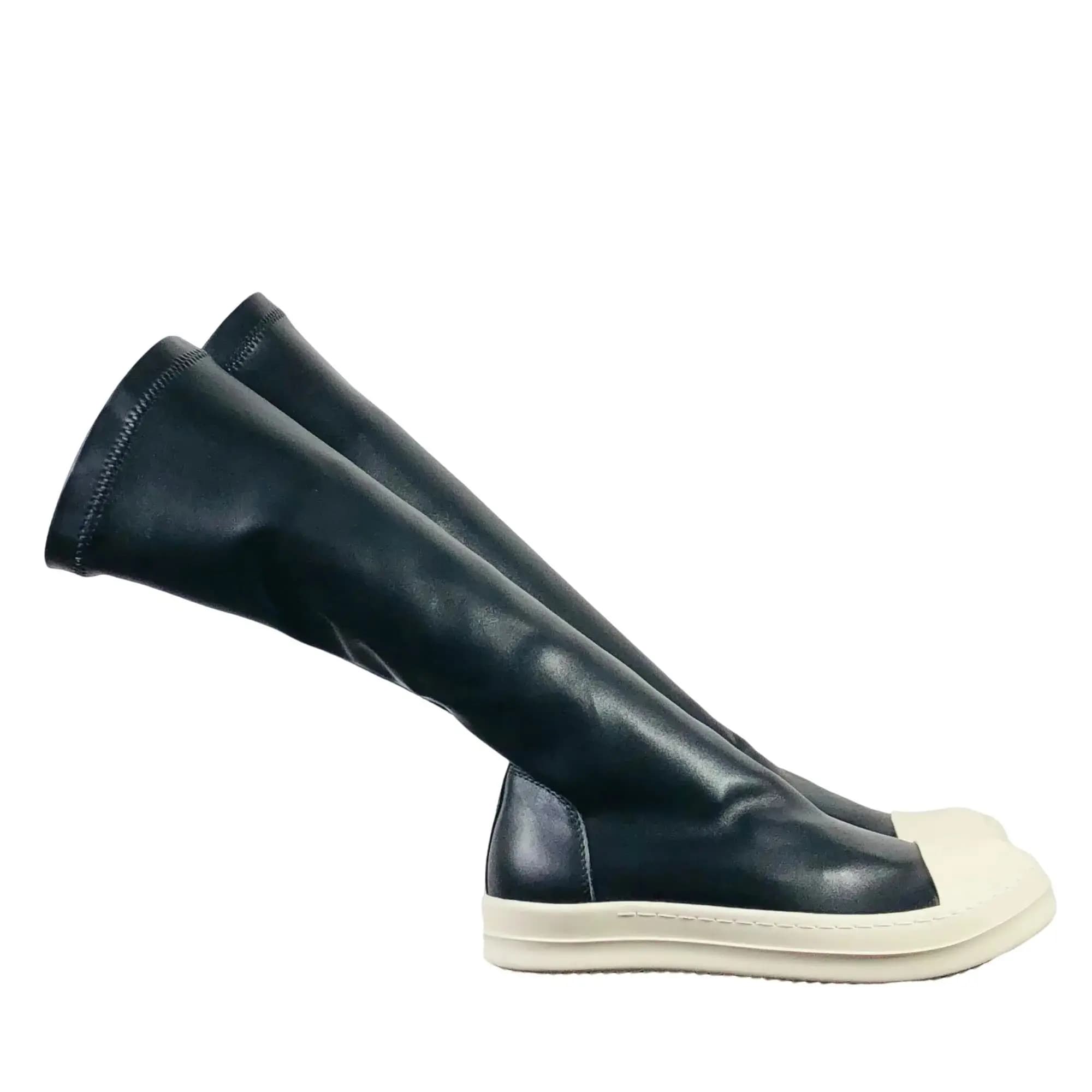 Owen Seak Stivali alti al ginocchio casual da donna Scarpe da ginnastica di lusso in pelle PU Sneaker da uomo Scarpe alte autunnali Scarpe nere
