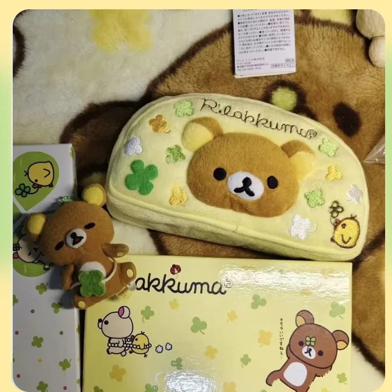 Astuccio giapponese Rilakkuma serie quadrifoglio Astuccio carino medievale per cosmetici Regalo per studenti Organizzatore a tema anime