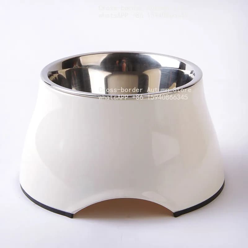 Elevated Non-Slip Stainless Steel Dog Bowl Neck Protection Anti-Tipping Pet Food Water Feeder