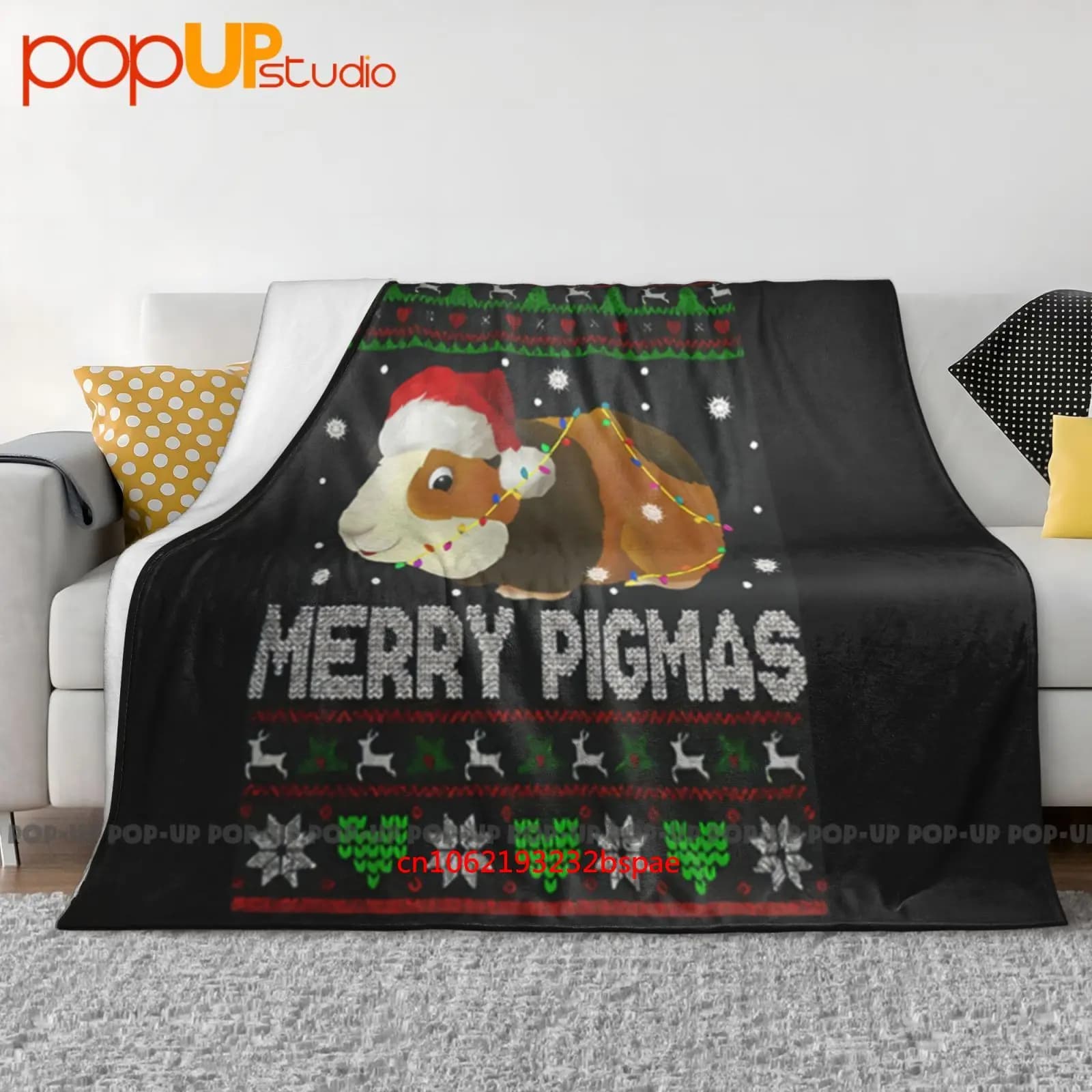 Merry Pigmas Babbo Natale Amante del porcellino d'India Coperta ultra morbida Trapunta Copridivano invernale Copriletto