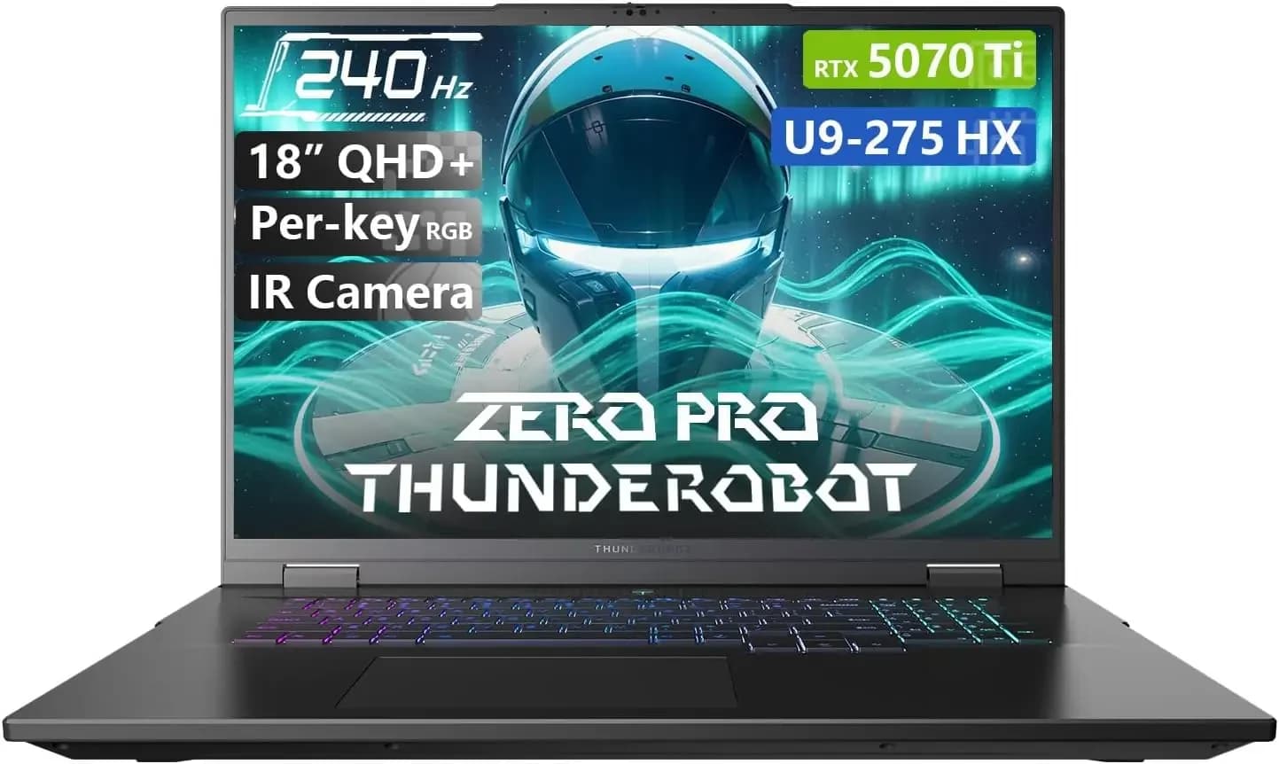 Thunderobot Zero 18 Pro 5070 Ti Gaming Laptop, 18" QHD+ 240Hz Hummingbird Display, Core Ultra 9 275HX, GeForce RTX 5070 Ti