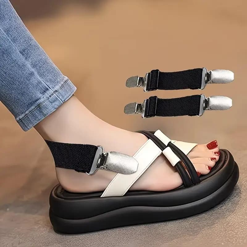2/4pcs Slippers Anti-Heel Off Tool, Elastic Adjustable Sandal Tightening Strap, Heel Fixing, Suitable For Slippers, Sandals