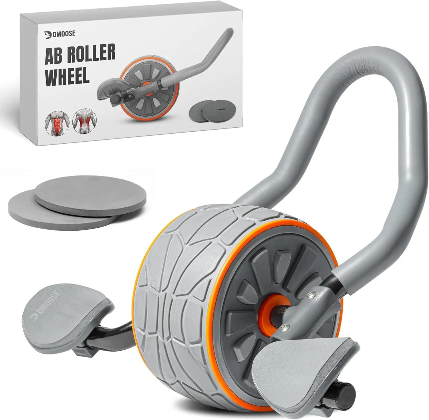 DMoose Fitness Ab Roller Wheel with Elbow Support & 2 Knee Pads - Abdominal Exercise Trainer for Core Strength Training - Ultima