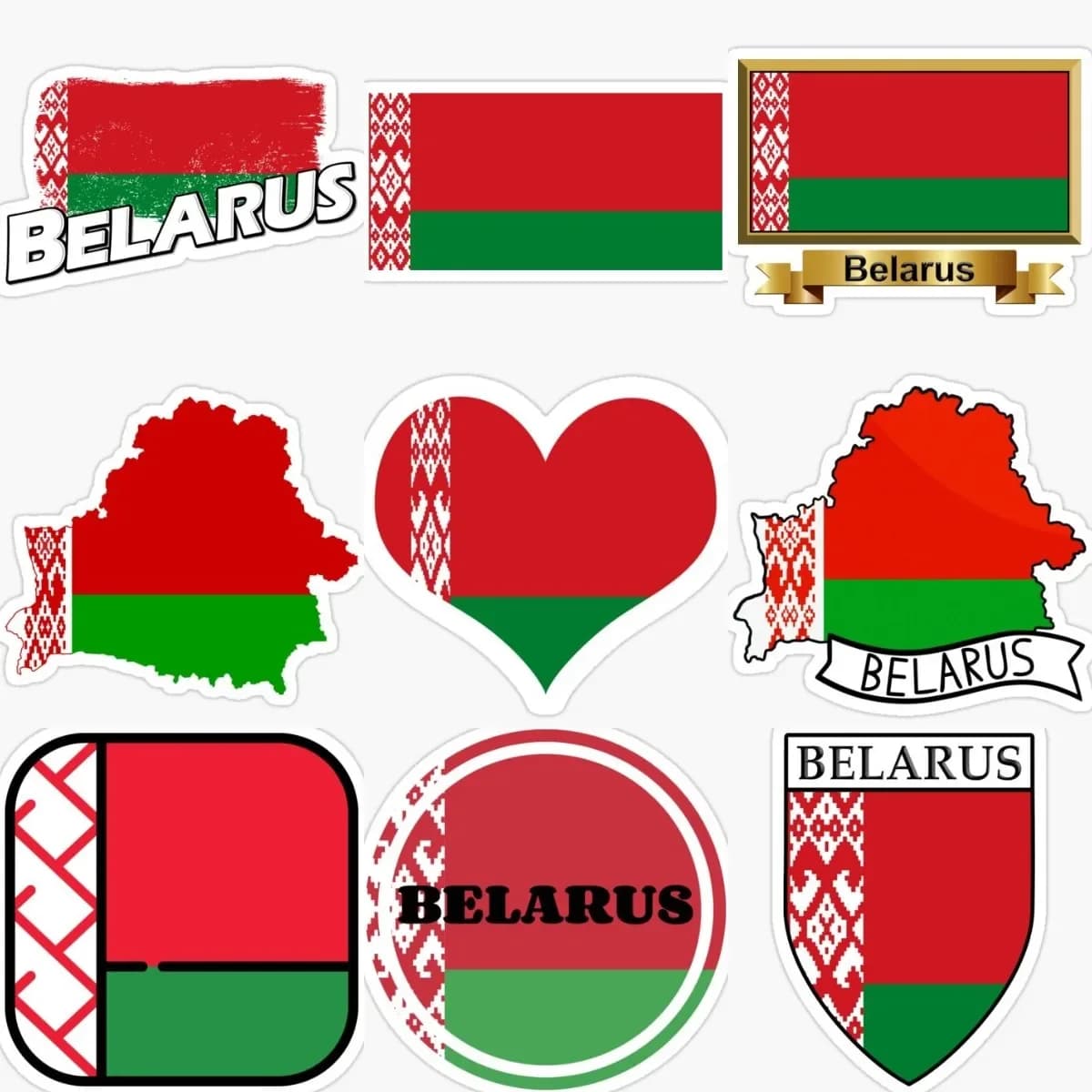 Bandiera della Bielorussia Mappa Badge Adesivi Finestra Laptop Bicicletta Moto Casco Auto Camion Parete Camera Tavolo Casco PVC Decal Assecories