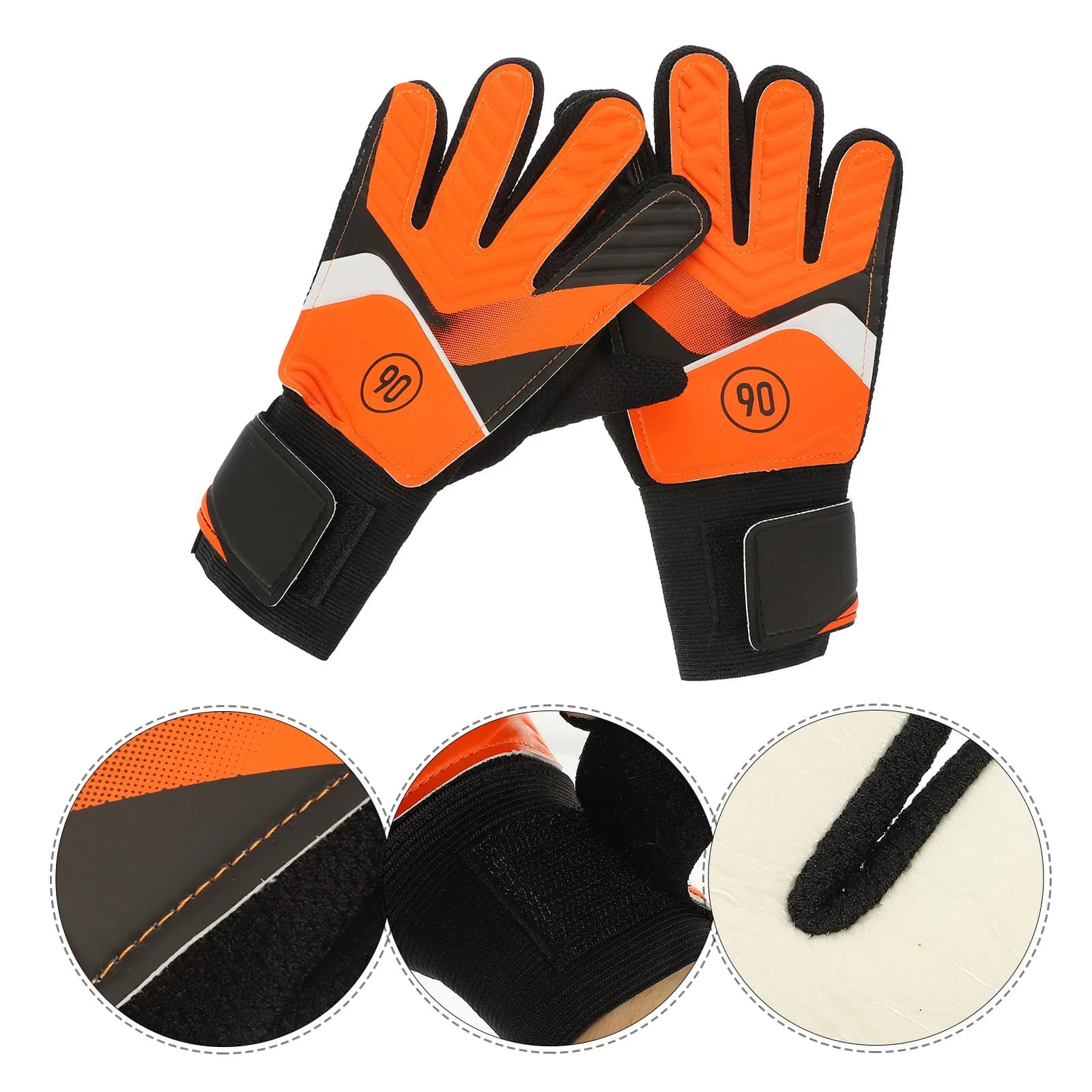 1 Paio di Guanti da Portiere in PU Antiscivolo per Allenamento e Partite di Calcio, Traspiranti con Palmo in Lattice e Dorso in Rete, Resistenti all'Usura e con Ottima Presa