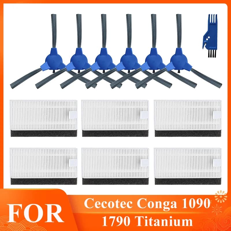 Accessories For Cecotec Conga 1090 1790 Titanium Ultra Vacuum Cleaner Replacement Side Brush Hepa Filter Mop Cloth Accessories