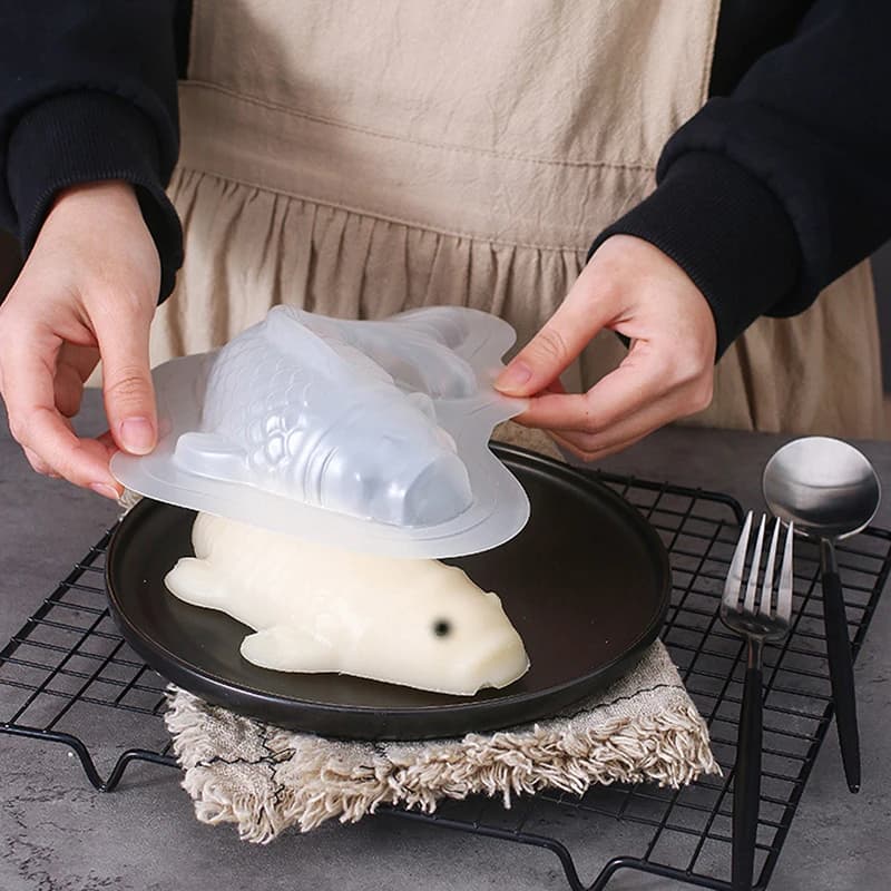 Stampo per pesci 3D Koi forma di pesce torta di plastica stampo per gelatina di cioccolato sapone fai da te stampo per zucchero fatto a mano stampi da forno