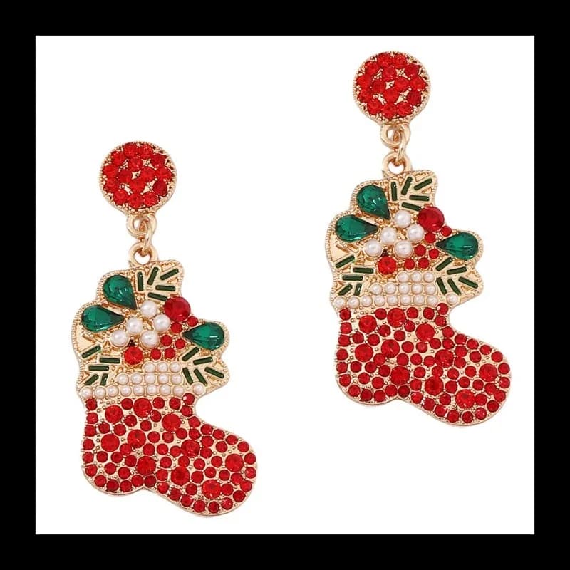 Calzini natalizi a tema natalizio Temperamento carino Luce Lusso Versatile Moda Orecchini personalizzati Orecchini Orecchini