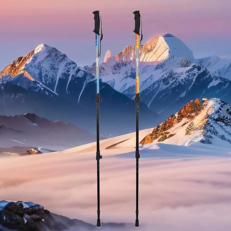 61-135 cm Adjustable Aluminum Alloy Adjustable Trekking Stick for Outdoor Camping Hiking
