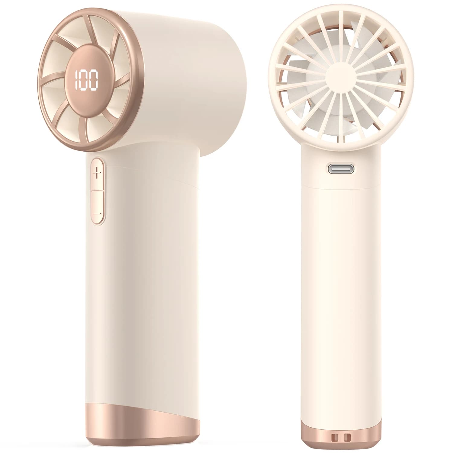 Portable Handheld Fan, Speed (1-100) Adjustable Turbo Mini Fan, 3000mAh Battery Rechargeable Personal Fan With Metal Body, Digital Display, Gifts For Women Men Travel/Camping/Outdoor-Grey