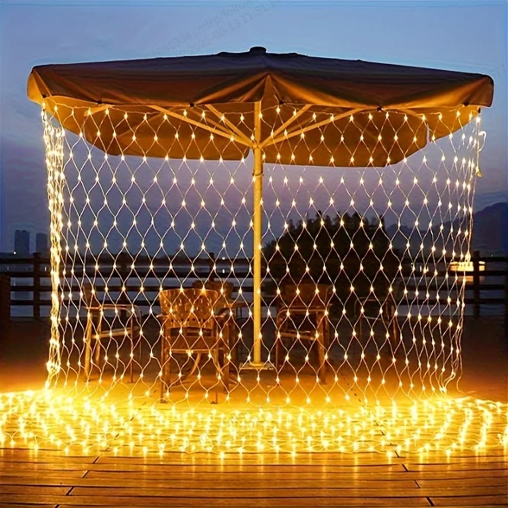 Luci a rete natalizie, 640 luci a LED da 6 m x 4 m con 8 modalità, luci natalizie per esterni Ghirlanda di luci a corda da fata in rete