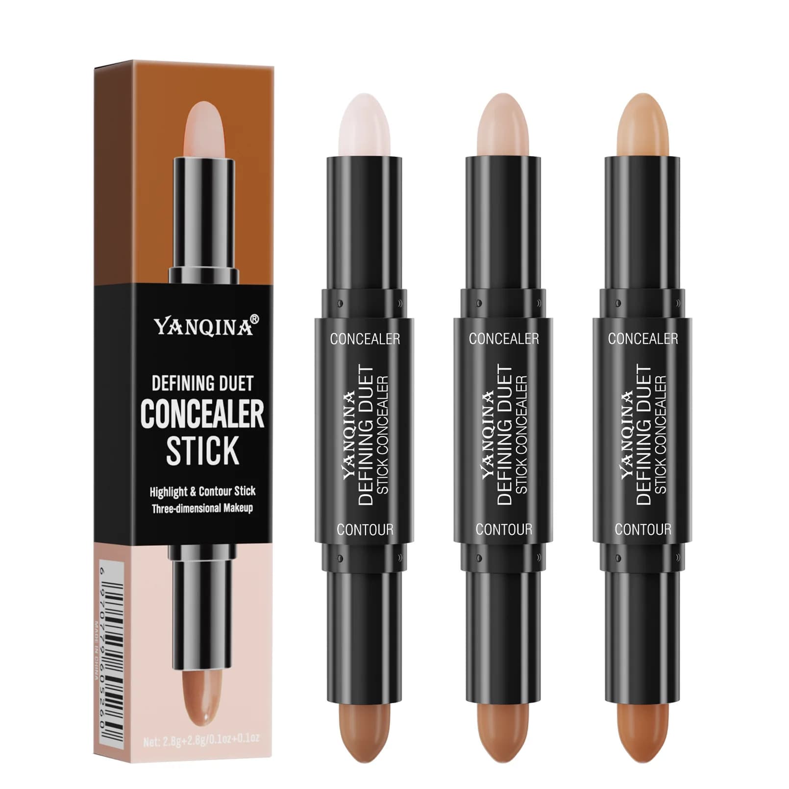 Stick Illuminante 2 in 1 per Viso a V, Doppia Punta per Modellare e Ombreggiare, Strumento Essenziale per Contouring e Trucco di Bellezza