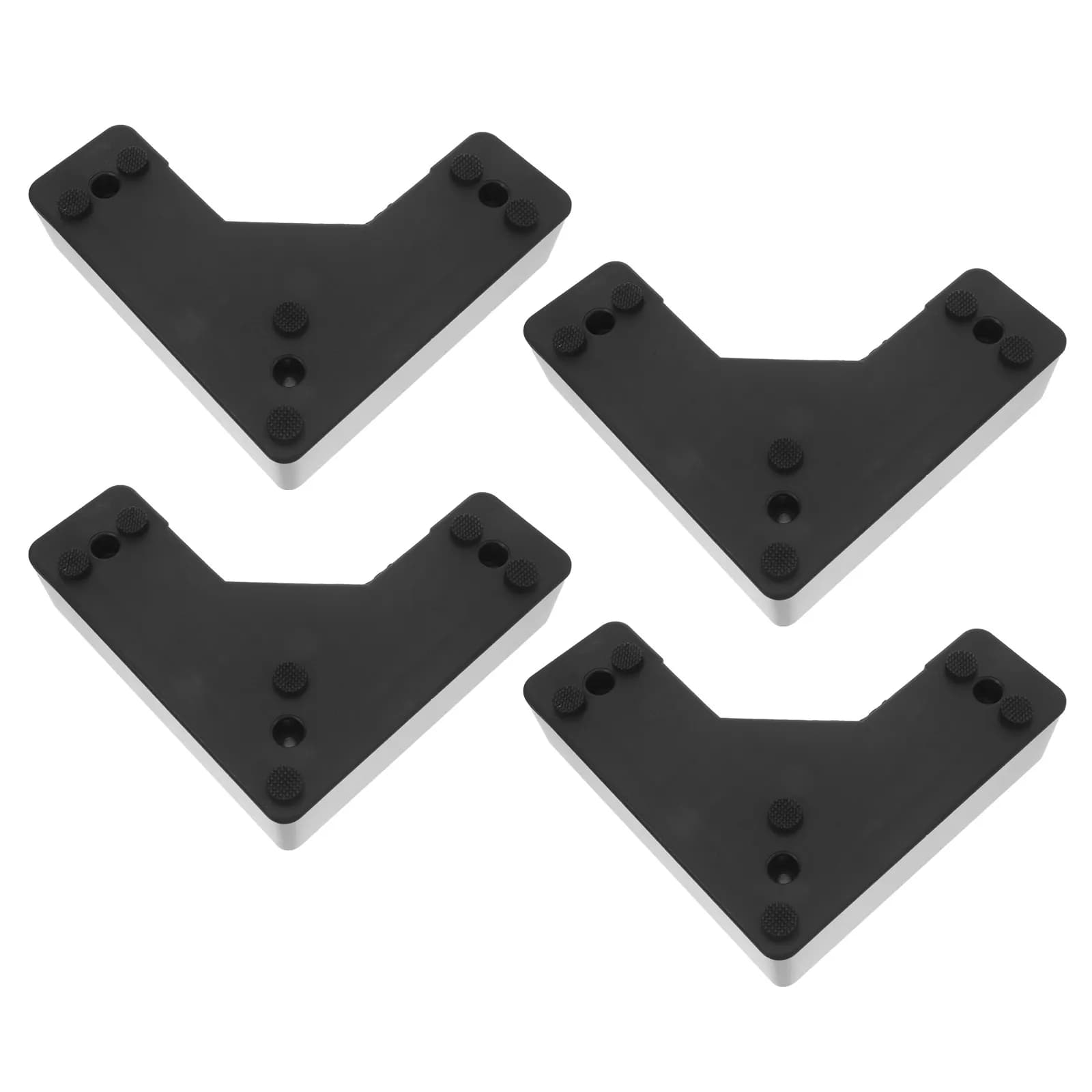 Set di 4 Gambe per Mobili in Metallo Nero a Forma di L, Piedini di Ricambio per Divano, Supporti per Letto, Sedia, Scrivania