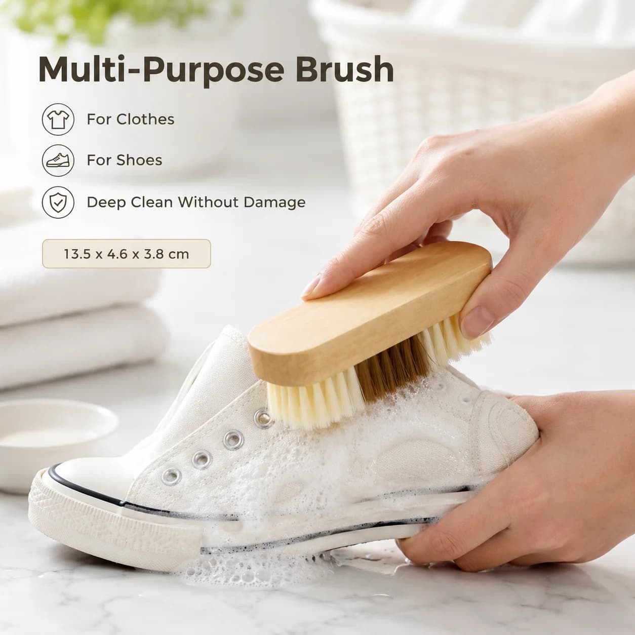 Candy Color Multi-Use Laundry Brush, Simple Clothes and Shoe Scrubber, Durable Plastic Cleaning Brush