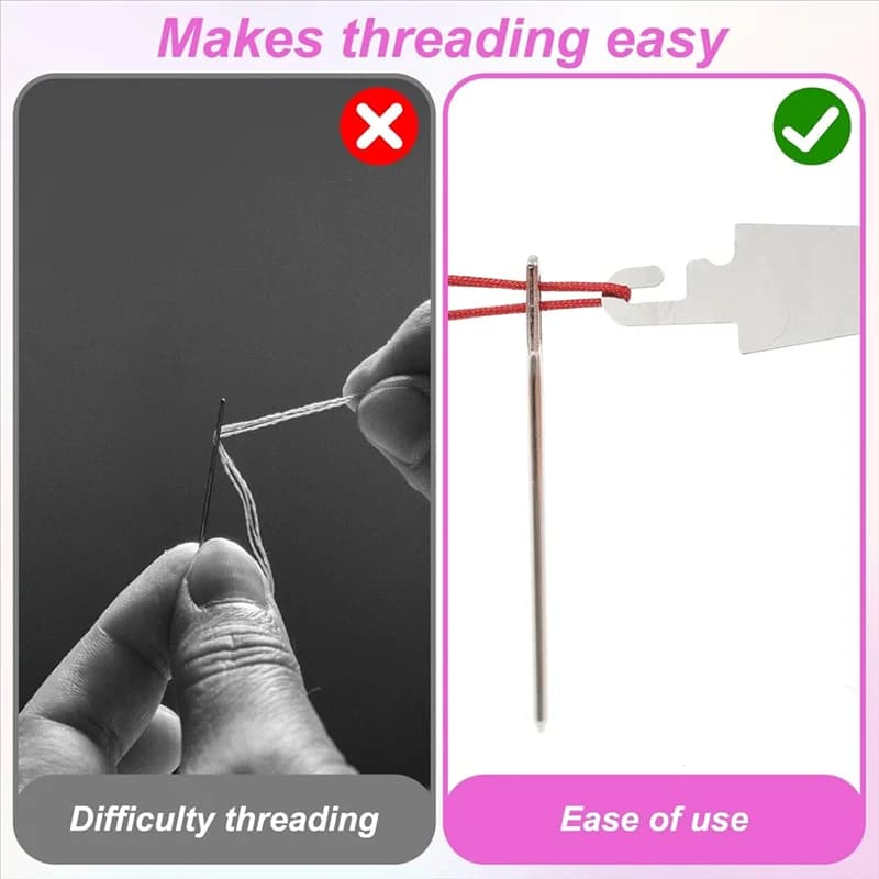 AT29-20PCS Stainless Steel Punch Needle Threaders,Long Sewing Threaders Embroidery Stitching Tools For DIY Sewing Craft Works