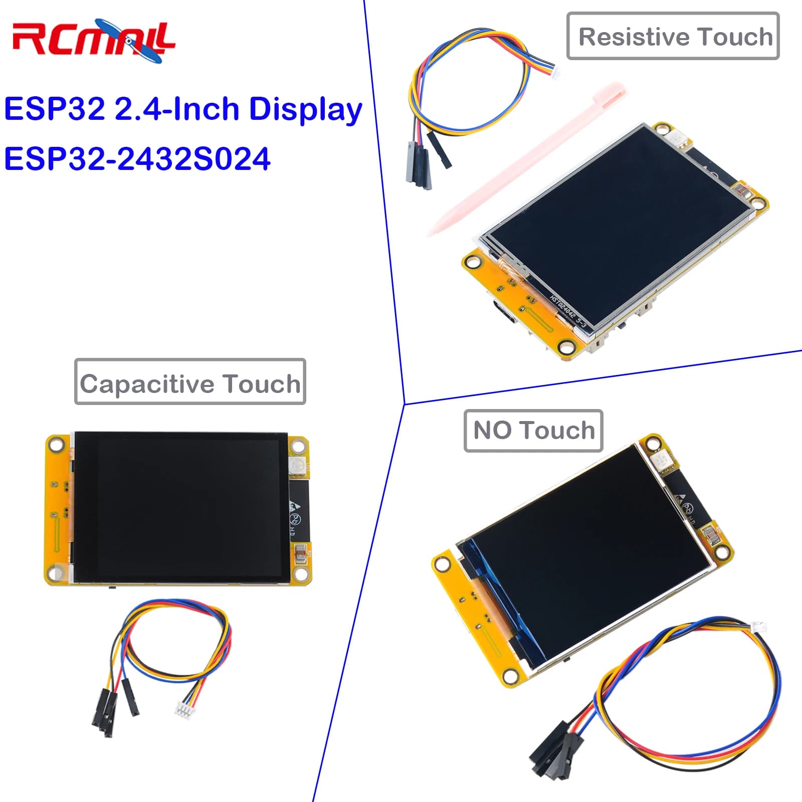 ESP32 2.4 WiFi+BT, ESP32-2432S024 240X320 Module with ILI9341 Driver, 2.4" Touch Screen for Arduino IoT