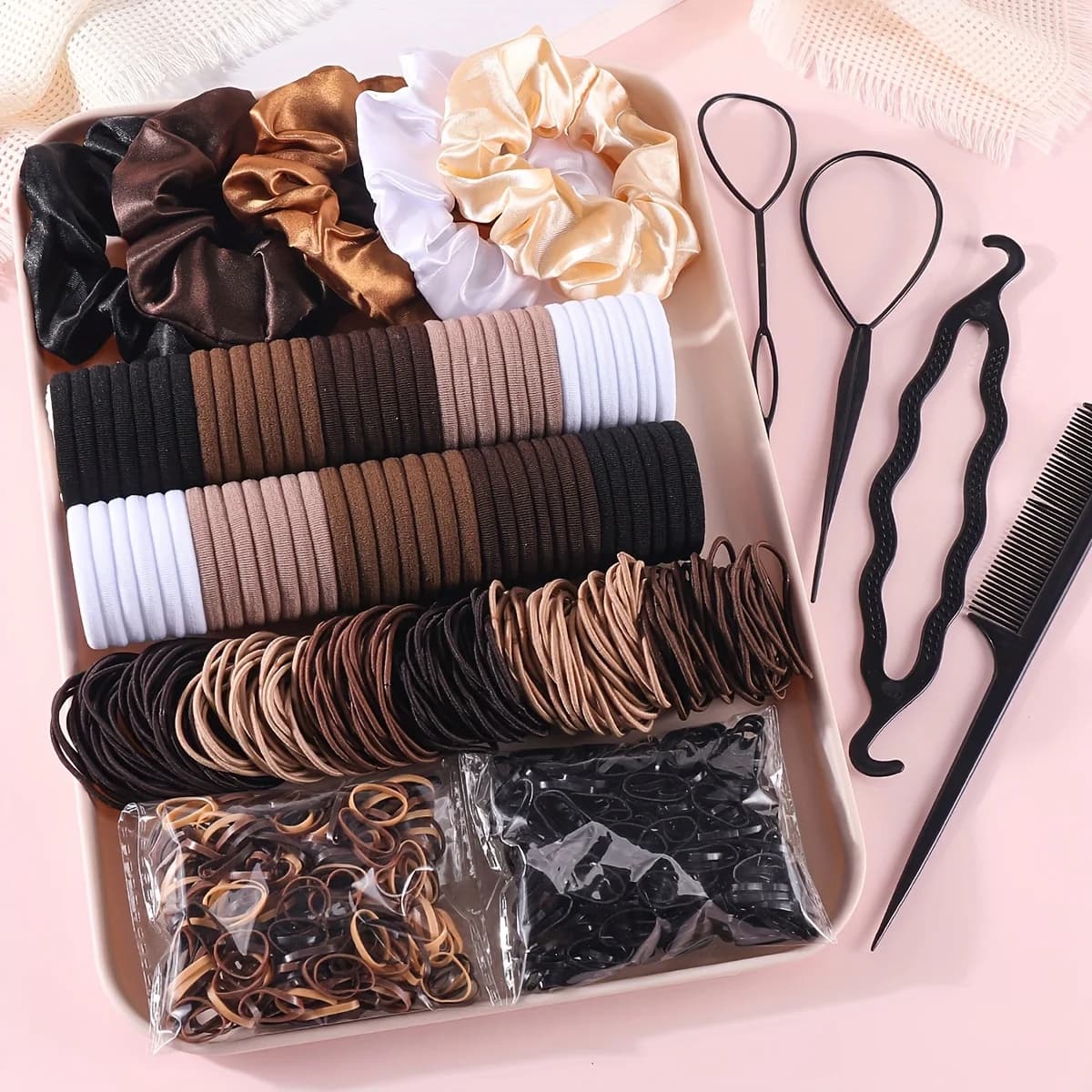 1109 pcs Women Accessories For Dark Hair Sets Elastic Without Solution of Continuity Horsetail Scrunchies Small Helastic Fashion Alloys Hair Facades