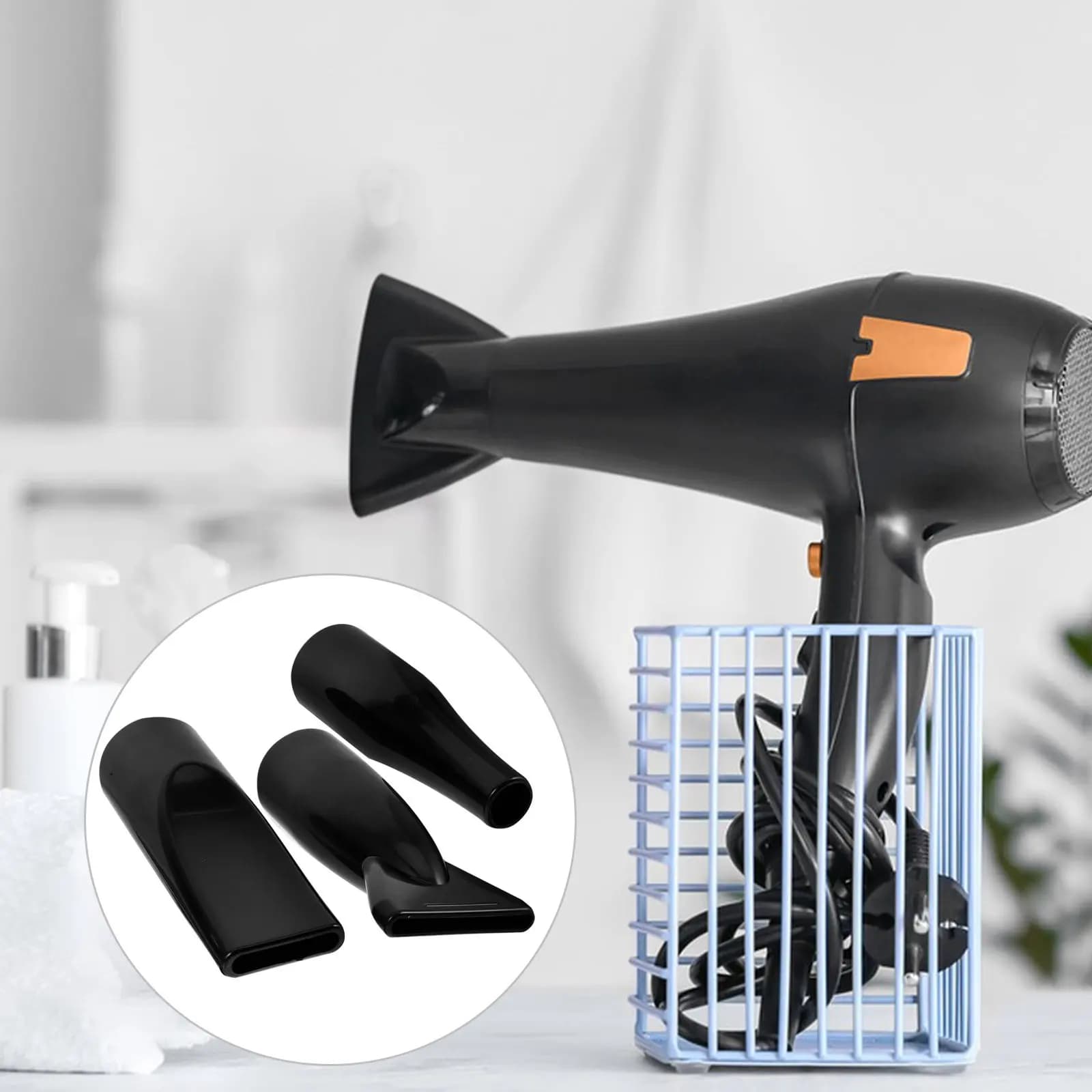 3 pezzi di ugelli universali per asciugacapelli, neri, resistenti alle alte temperature, in ABS, diffusori per asciugacapelli per un'asciugatura e uno styling delicati