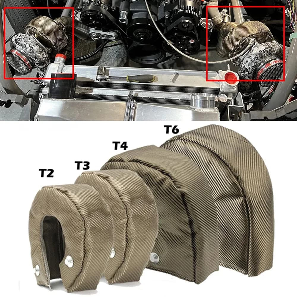 Auto Turbo Charger Scudo Termico Wrap Turbocompressore Coperta Copertura T25 T3 T4 T6 Pieno Titanio Turbina Alloggiamento Wrap Copertura Ricambi Auto