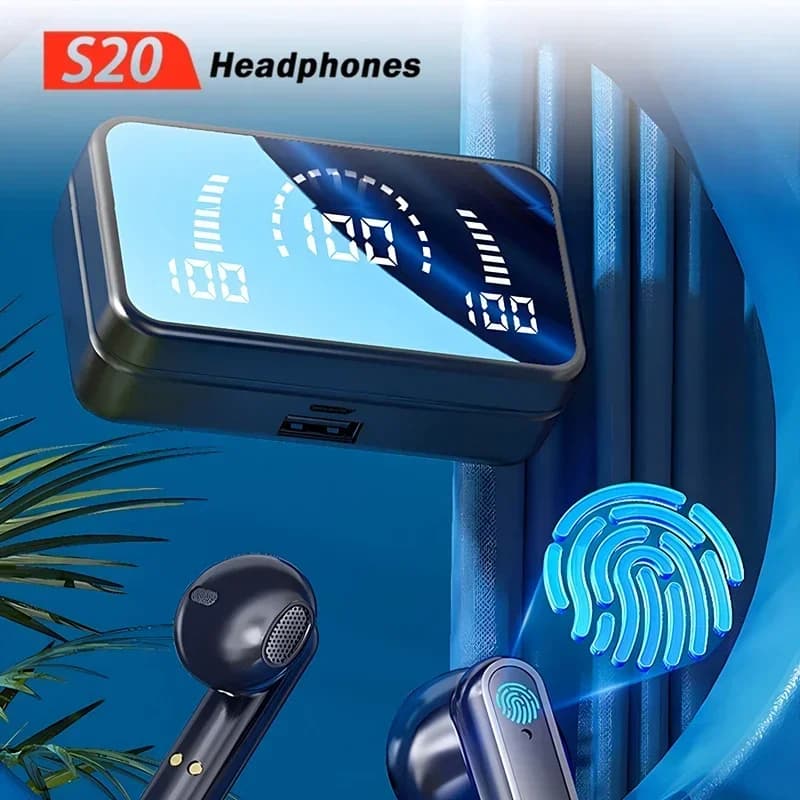 NUOVO S20 Auricolare Bluetooth Cuffia senza fili Hifi Stereo Giochi sportivi Auricolare impermeabile Vivavoce