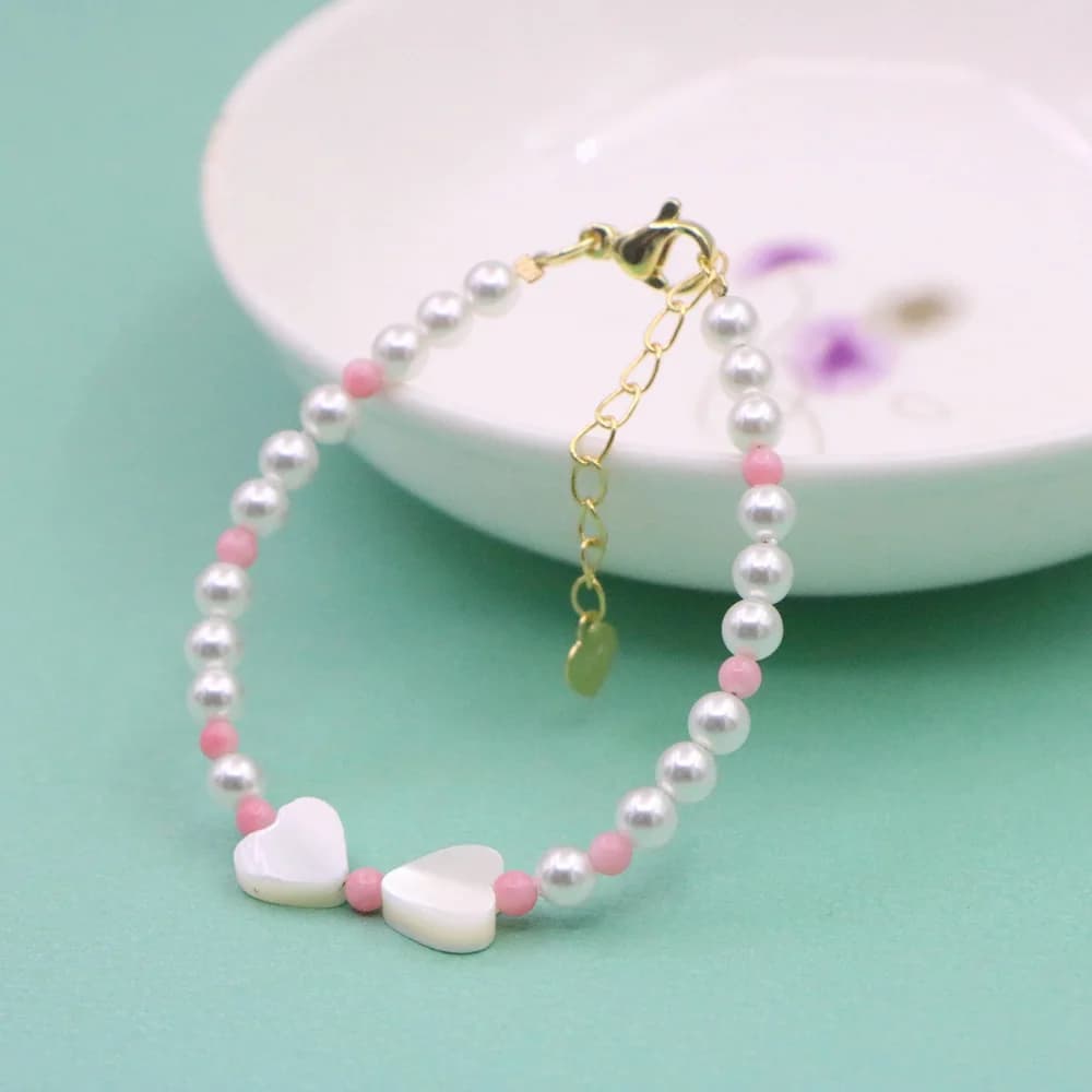 Elegante Braccialetto per Bambina con Perle, Design di Nicchia di Alta Gamma, Regalo per Bambina di Un Anno, Gioielli per Battesimo, Produzione e Vendita all'Ingrosso
