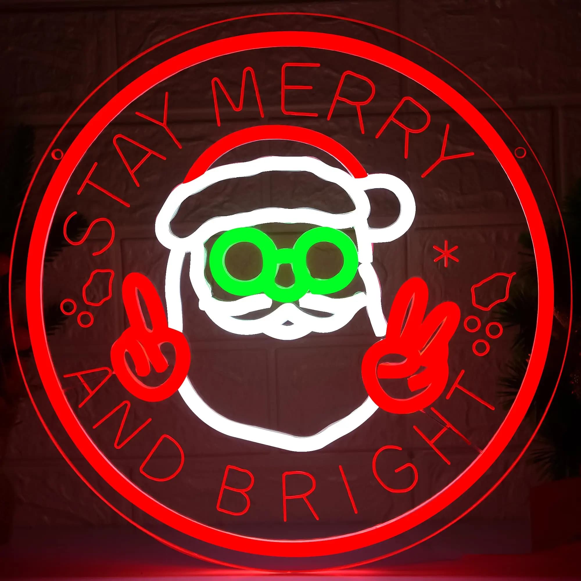 Insegna al neon di Babbo Natale di Natale, intaglio, insegna luminosa dimmerabile, decorazione da parete per feste, camera da letto, casa, negozio, festival di vacanze