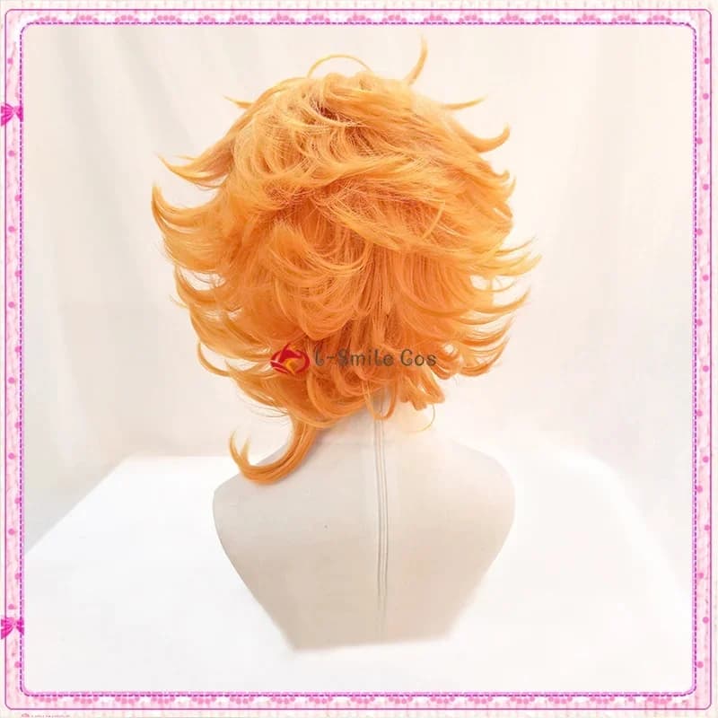 e;5'v\7,j/3;Emma Short Golden Gradient Yellow Wig Anime The Promised Neverland Hair Synthetic Cosplay Wi8'j.9\k;5,h/