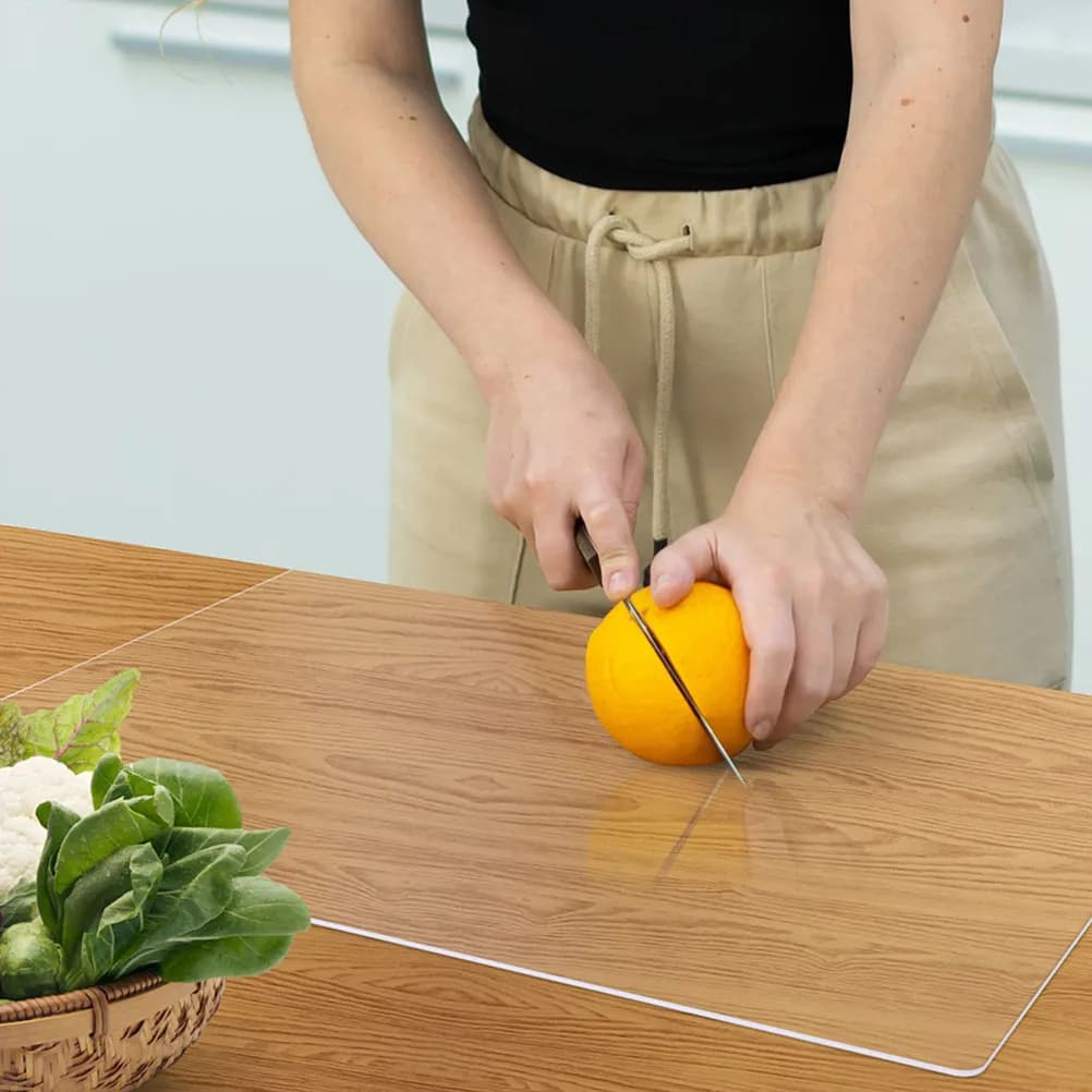 Clear Acrylic Cutting Board Non Slip Kitchen Countertop Transparent Food Prep Board for Fruits Vegetables Meats Acrylic