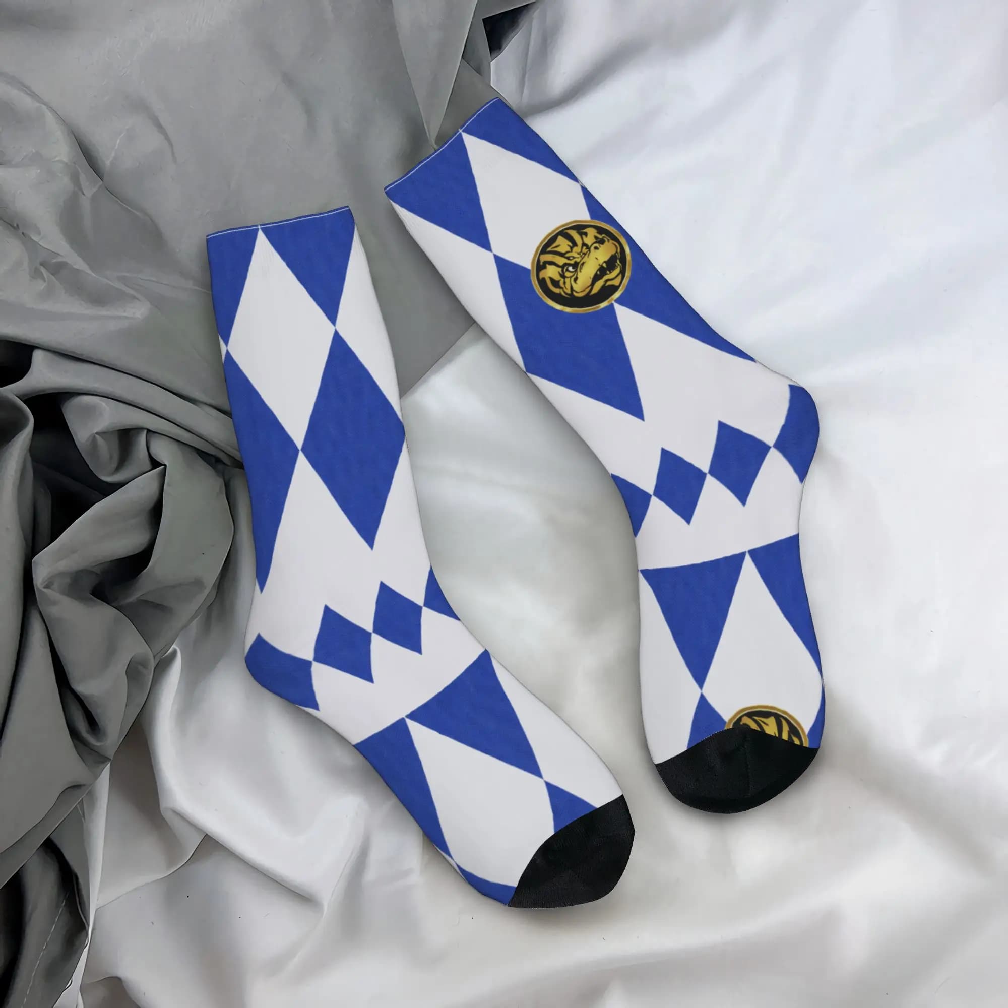 Fashion Men's Socks Casual Power R-Ranger 90s Sock Polyester Skateboard Women's Sock Spring Summer Autumn Winter
