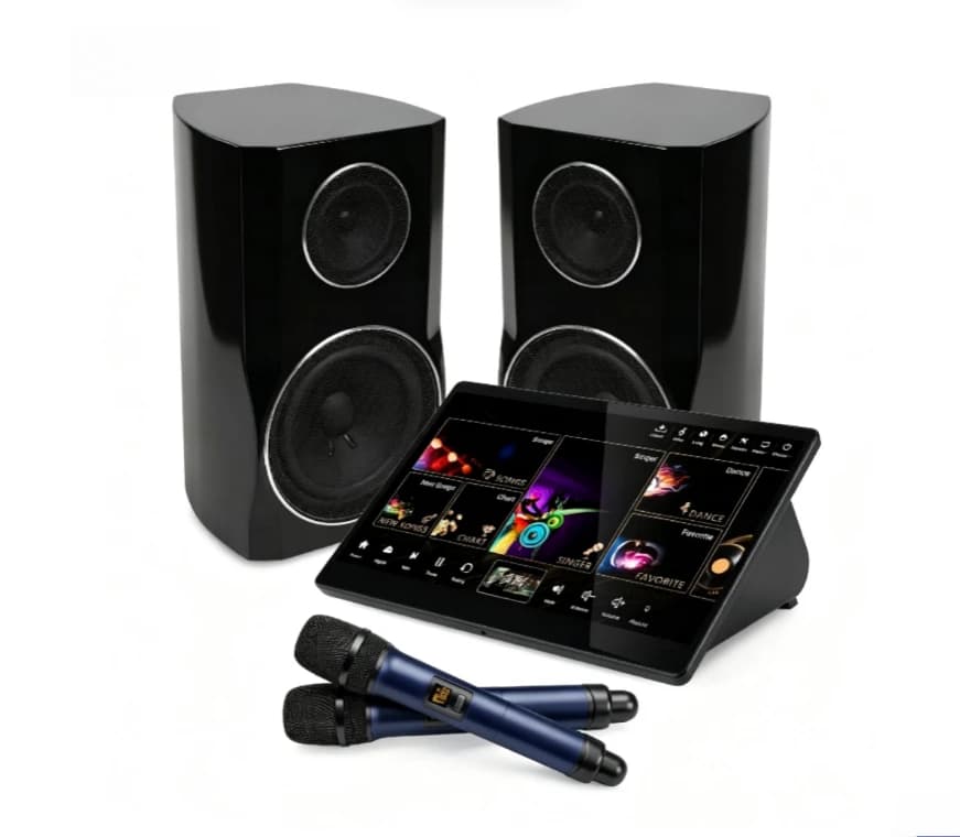 5in1 Karaoke Machine 4TB with Dual Speakers 15.6 Inch Touch Screen Wireless Microphones Karaoke System