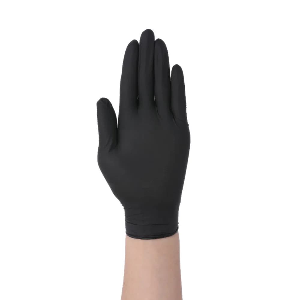 100 Pezzi Guanti in Nitrile Nero Spessi Monouso per Pulizie, Parrucchieri, Impermeabili, Lavaggio Piatti, Tatuaggi
