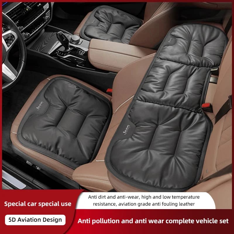 Fodera per cuscino per seggiolino auto Tappetino protettivo in pelle PU traspirante per Jeep Wrangler Rubicon Renegade Compass Grand Cherokee Patriot jk