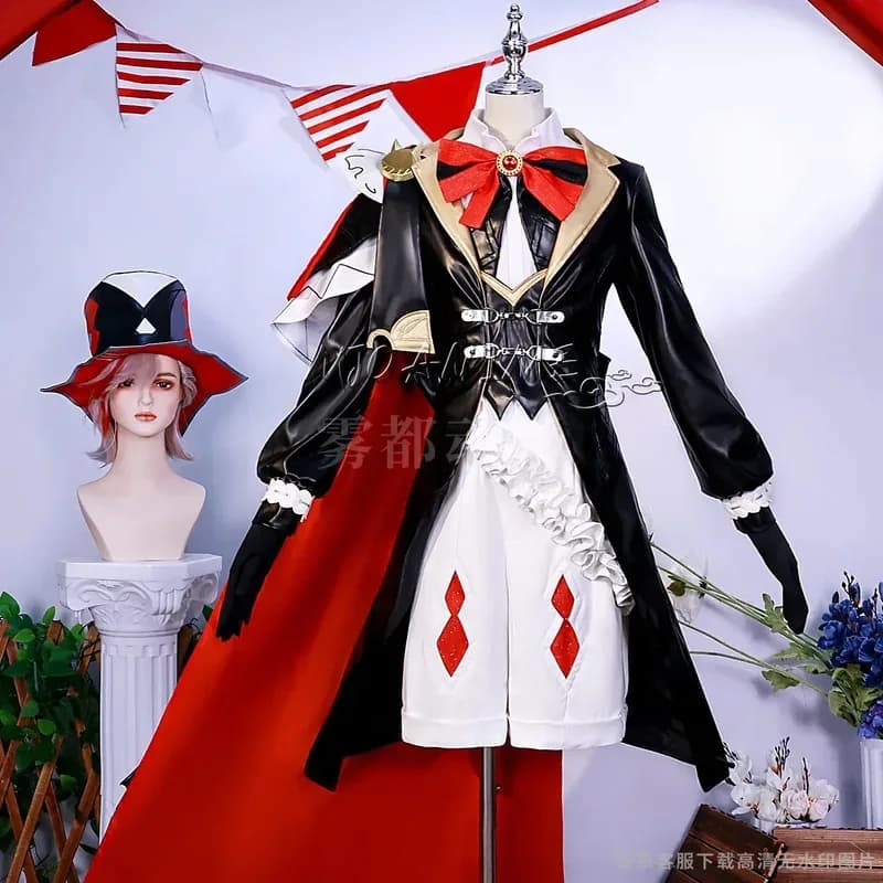Gioco KFC X Genshin Impact Lyney Lynette Abito elegante Costume cosplay Parrucca Halloween Party Outfit6;d'3, h'7.b;