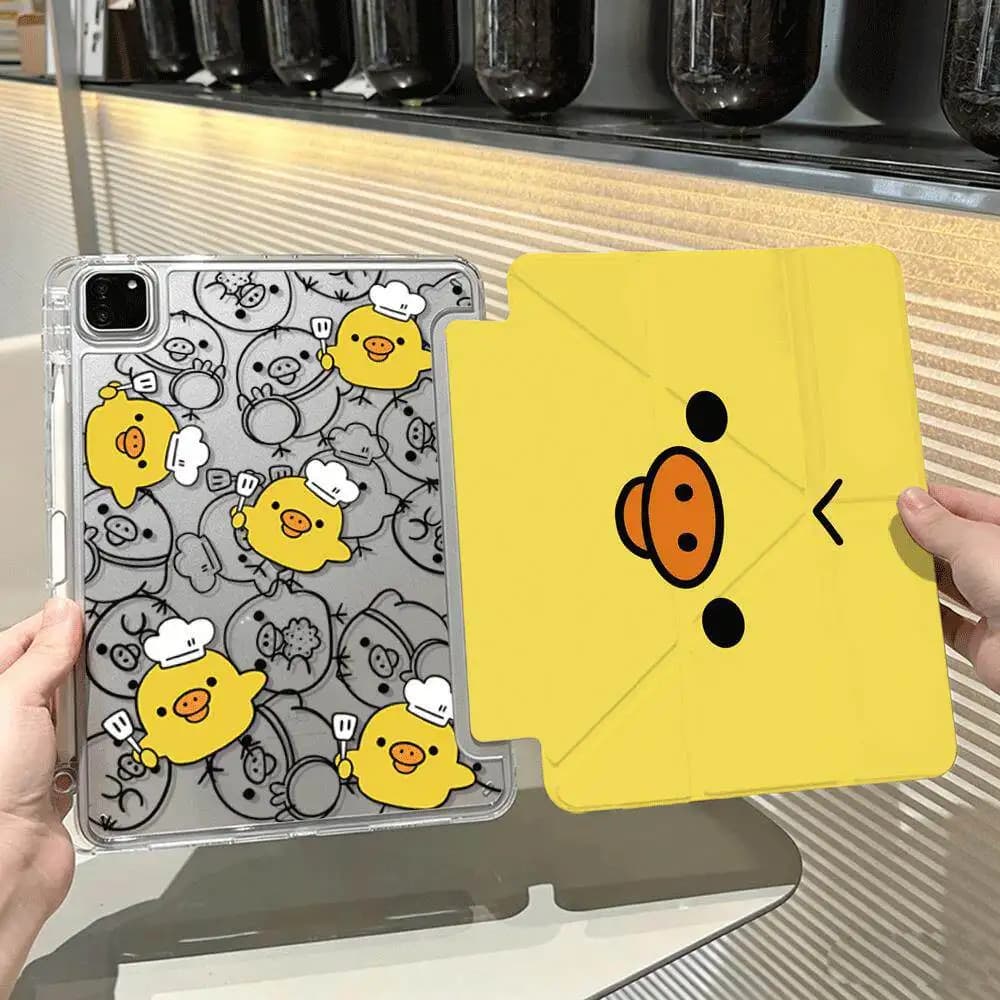 Nuova Custodia per Tablet con Simpatico Design a Pollo Giallo per iPad Pro 11 12.9in 13 M4 M5, Custodia per iPad 9.7 10.2 5/6a 7/8/9 11a Gen, Mini, Air 3 4 5 6 7