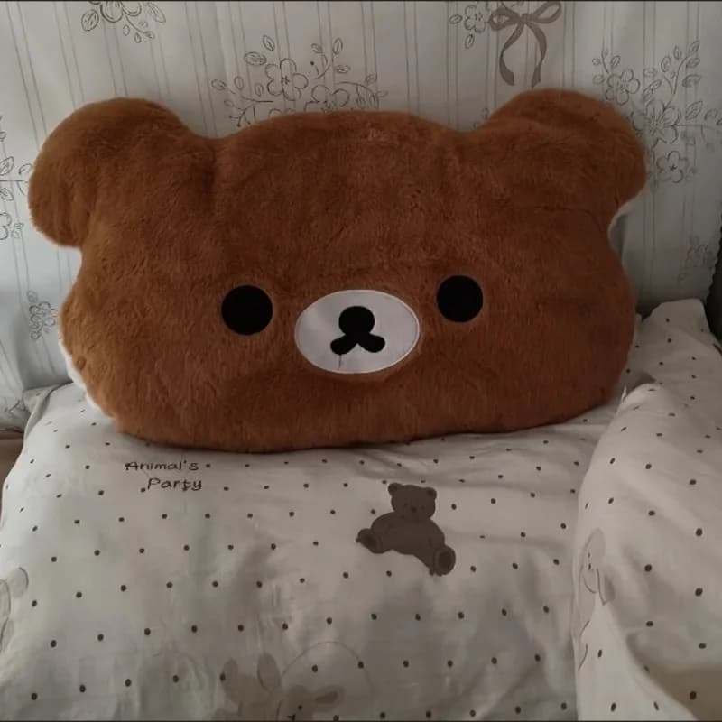 40Cm Rilakkuma Pp Cotton Big Head Hug Pillow Accompanying Dolls In Bed Sofa Decoration Doll Car Backrest Children's Day Gift