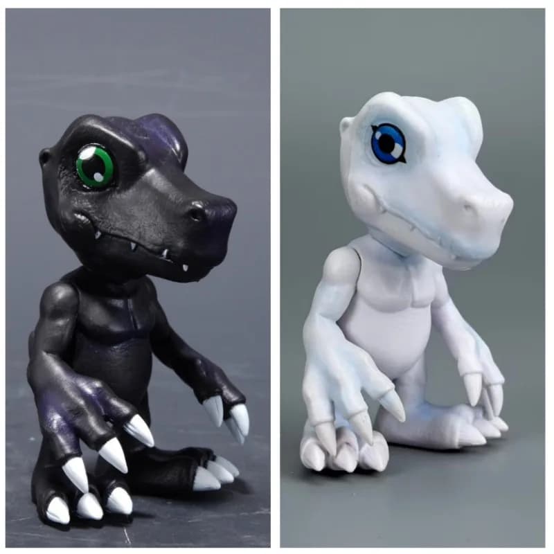 10cm Anime Digimons Adventure Black and White Figure Agumon Action Figures Pvc Statue Collection Model Toys Gifts