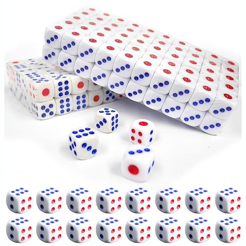10/20 Pezzi Dadi Classici da 10mm con Punti Rossi e Blu, Accessori per Giochi da Tavolo, Adatti per Bar, KTV, Feste e Raduni ZYF