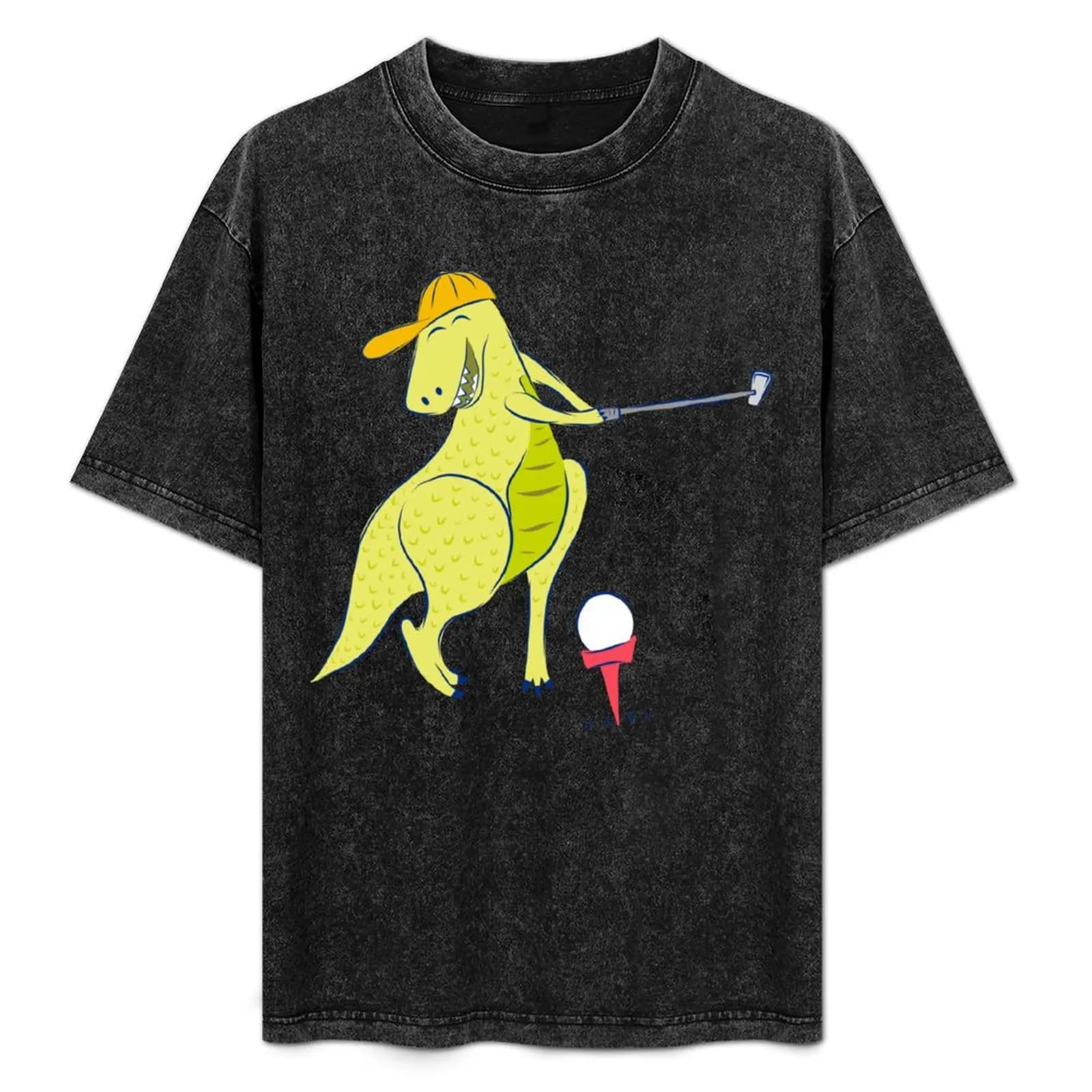 T-shirt Happy Golfing Dinosaur, top a maniche corte elasticizzato e morbido